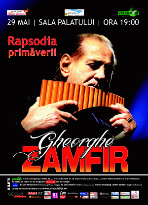 Gheorghe Zamfir susţine "Rapsodia Primăverii" la Sala Palatului