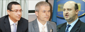 Victor Ponta (stânga), Remus Vulpescu (centru), Daniel Chiţoiu (dreapta)