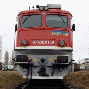 Gruia Stoica, up in the locomotive of CFR Marfă