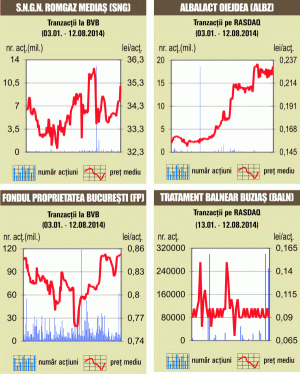 Bursa a închis în creştere, susţinută de acţiunile Romgaz şi Banca Transilvania