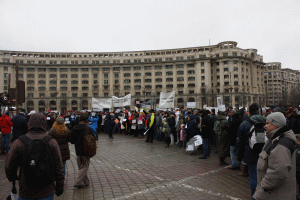 Protestatari în Piaţa Constituţiei, Bucureşti