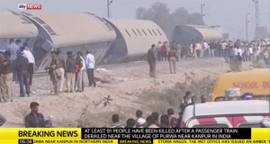 Accident feroviar în India (Sursa foto: captură SkyNews)