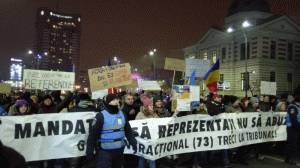 Protestul din Bucureşti (Sursa foto: captură Youtube)