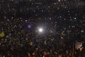 Protest Piaţa Victoriei, 5 februarie (Sursa foto: captură Youtube)