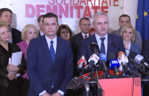 Sorin Grindeanu şi Liviu Dragnea (Sursa foto: captură Youtube)