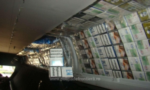 Ţigări de contrabandă confiscate (Sursa foto: Poliţia de Frontieră)