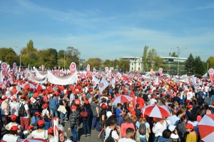 Protestul de joi al angajaţilor din Sănătate (Sursa foto: Facebook/ Federaţia SANITAS)