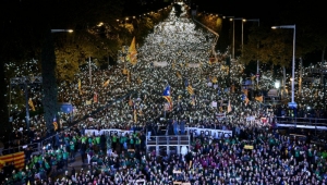 Protest masiv la Barcelona (Sursa foto: Twitter/ BFMTV)