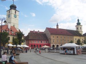 Flashmob cu trolere, în faţa sediului PSD Sibiu