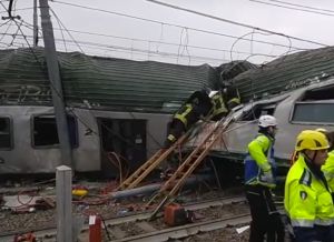 Accident feroviar Milano (Sursa foto: Captură Youtube)