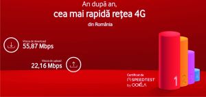 "Vodafone România are cea mai rapidă reţea mobilă 4G, în 2017"