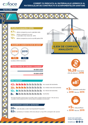 "Jumătate dintre firmele din comerţul cu ridicata al materialelor lemnoase şi de construcţii au un grad de insolvenţă peste medie"