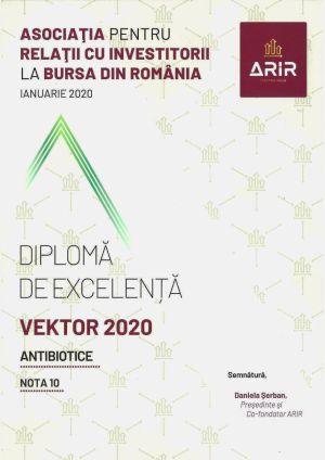 Compania Antibiotice - premiată pentru "comunicare excelentă cu investitorii"