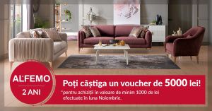 Alfemo aniversează 2 ani de activitate în România! Profită de reduceri de până la 40% de Black Friday şi poţi câştiga un voucher de 5000 RON!