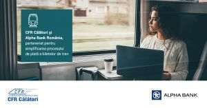 CFR Călători şi Alpha Bank România au încheiat un acord privind plata legitimaţiilor de călătorie online şi direct în tren