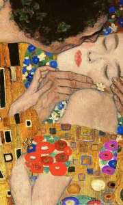 Gustav Klimt (1862-1918) - "The Kiss", (1907-1908), detail