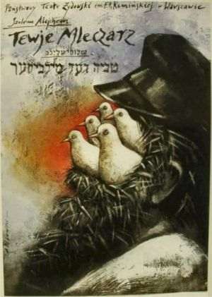 Polish poster for "Tevye the Milkman", by Shalom Aleichem