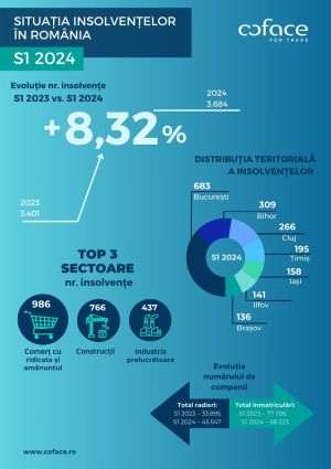 Studiu Coface: Creşte numărul insolvenţelor