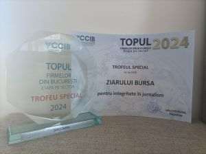 Ziarul BURSA a primit Trofeul Special pentru "Integritate în Jurnalism", din partea CCIB 