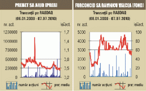 Acţiunile "Prebet" Aiud au dat jumătate din lichiditatea pieţei