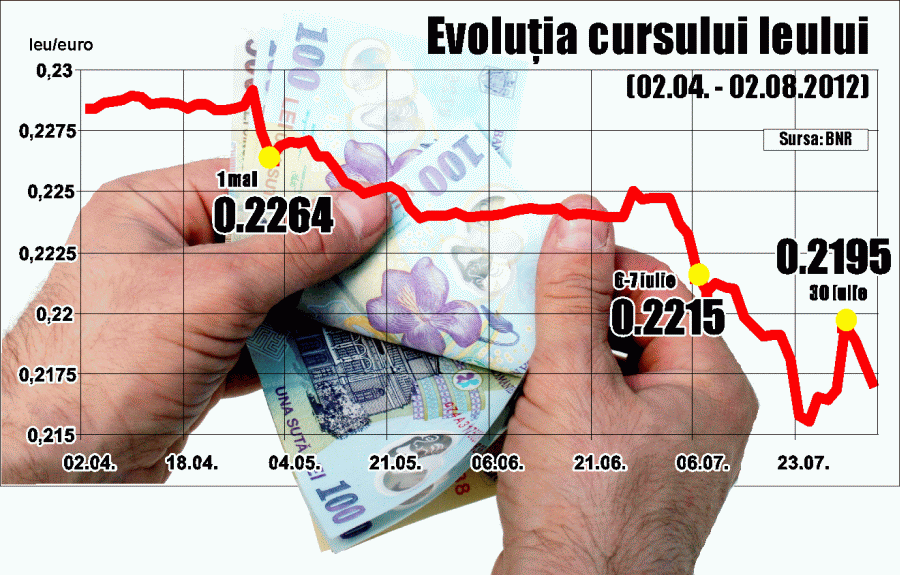 BNR a susţinut leul cu peste un miliard de euro