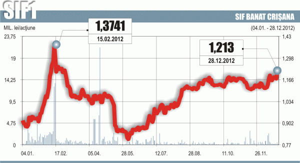 Profitul SIF Banat-Crişana a crescut cu 60%, în 2012