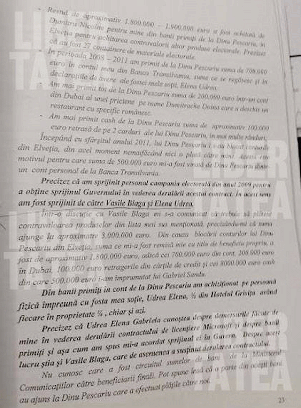 Libertatea: "Cocoş i-a turnat pe Blaga şi Udrea la DNA"