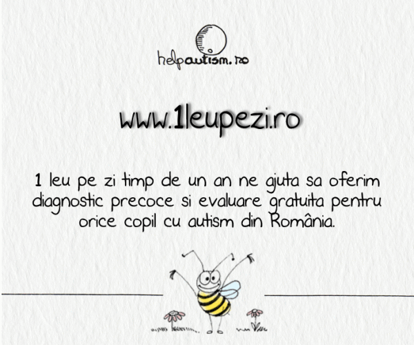 Donează 1 leu pe zi, timp de un an şi sprijină terapia copiilor cu autism!