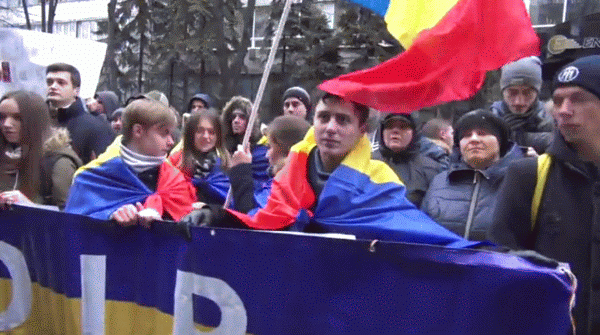 Protest la Chişinău, după alegeri (Sursa foto: captură Privesc.eu)