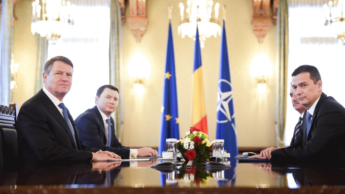 Klaus Iohannis, Cosmin Marinescu, Sorin Grindeanu şi Viorel Ştefan (Sursa foto: Presidency.ro)