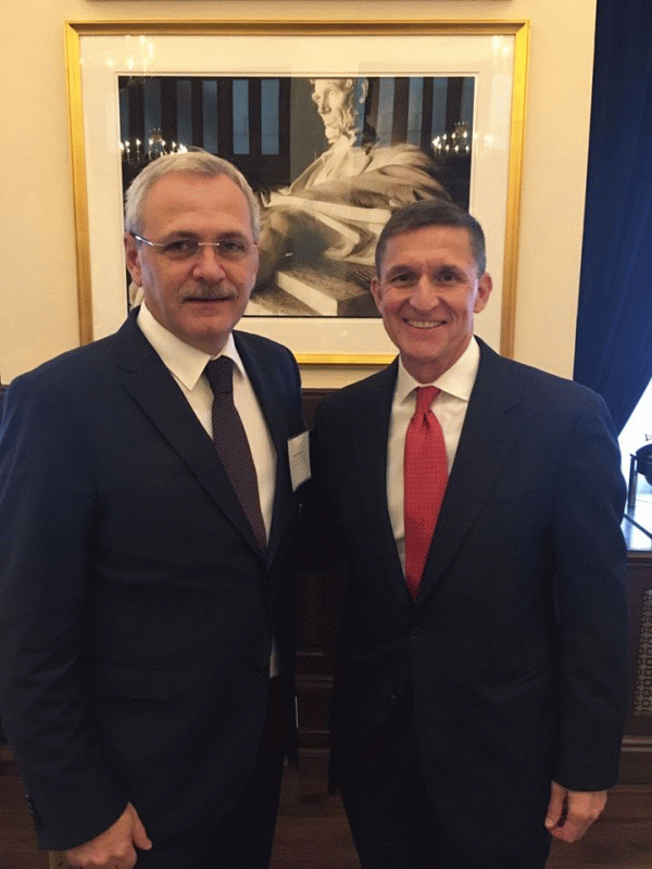 Liviu Dragnea şi Michael Flynn (Sursa foto: Facebook)