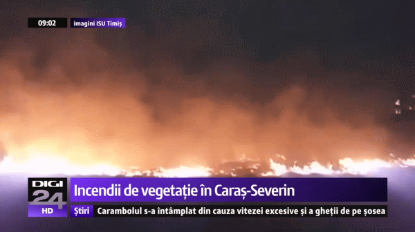 Incendii în Caraş-Severin (Sursa foto: captură Digi24)