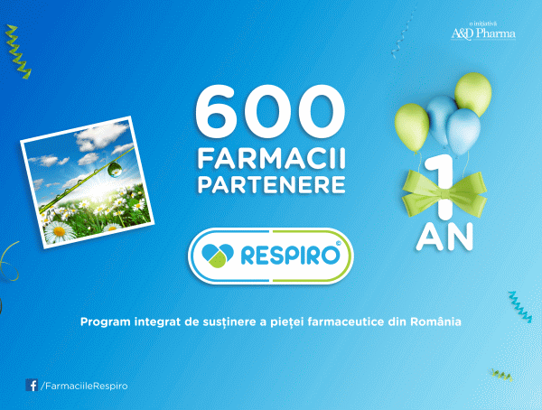 Programul "Respiro" al A&D Pharma a integrat 600 de farmacii independente 