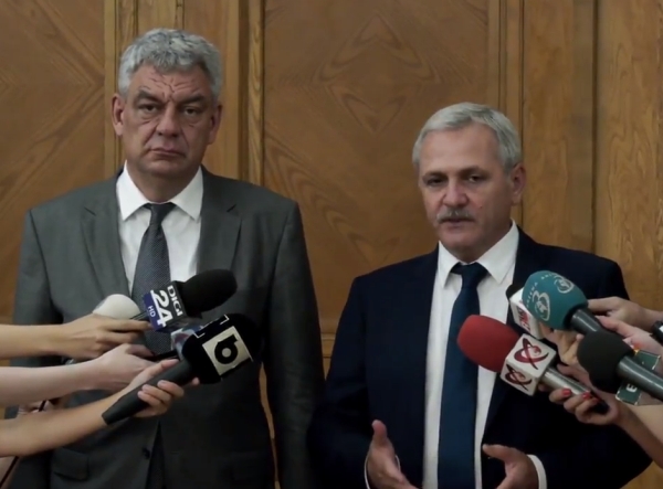 Mihai Tudose şi Liviu Dragnea (Sursa foto: captură Youtube)