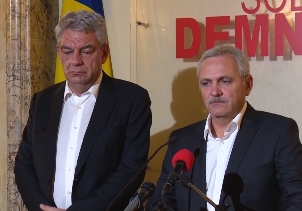 Mihai Tudose şi Liviu Dragnea (Sursa foto: captură Youtube)