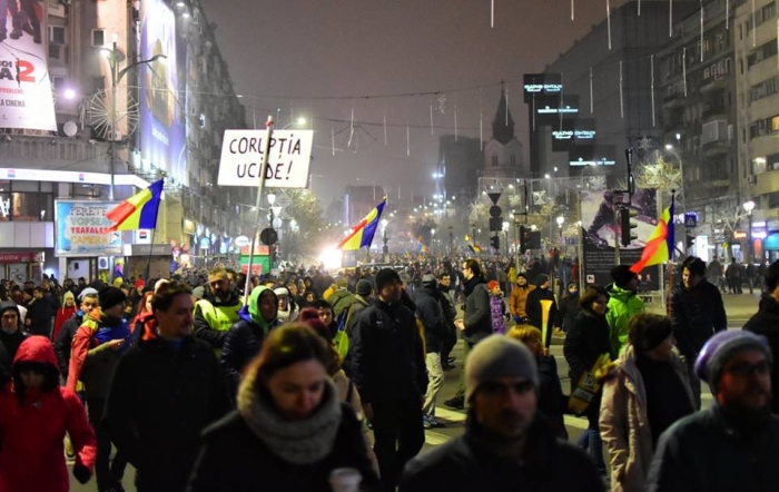 Protest antiguvernamental în Capitală (Sursa foto: Facebook/ "Corupţia Ucide")