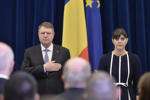 Klaus Iohannis şi Laura Codruţa Kovesi (Sursa foto: Twitter)