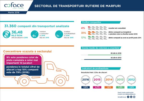 Peste o treime dintre companiile de transport rutier al mărfurilor au înregistrat o scădere a veniturilor