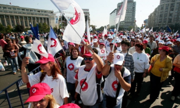 Miting al angajaţilor din sistemul sanitar