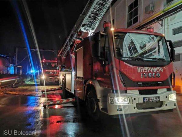 Incendiu produs la o fabrică de textile din Botoşani