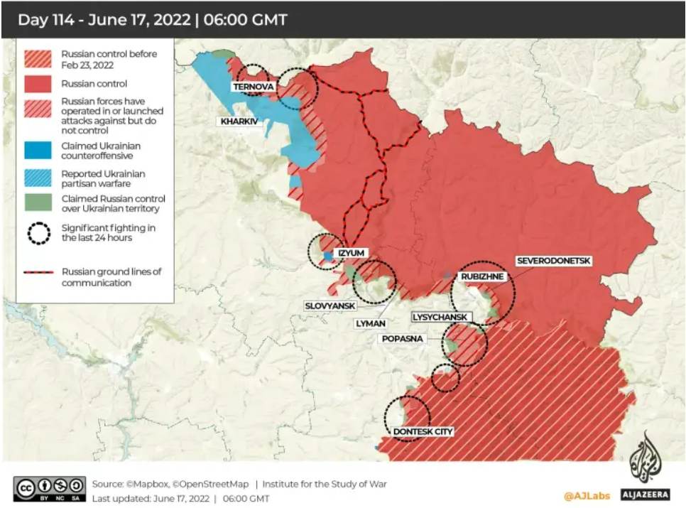 Controlul asupra teritoriilor din Donbas