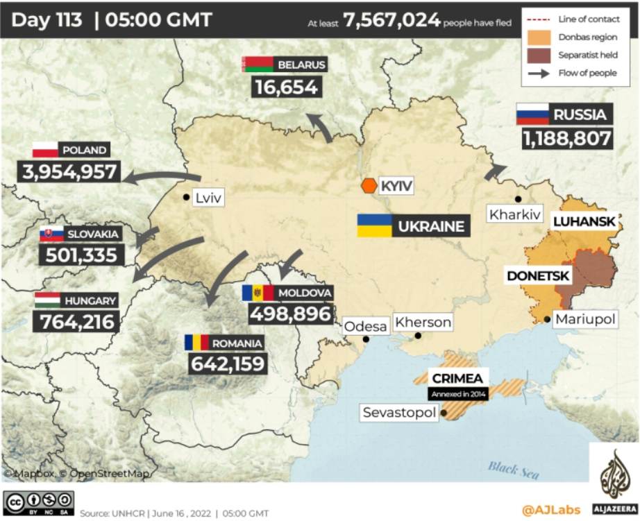 Ţările în care fug refugiaţii din Ucraina