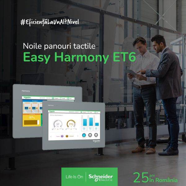 Schneider Electric lansează Easy Harmony ET6, o nouă gamă de panouri tactile