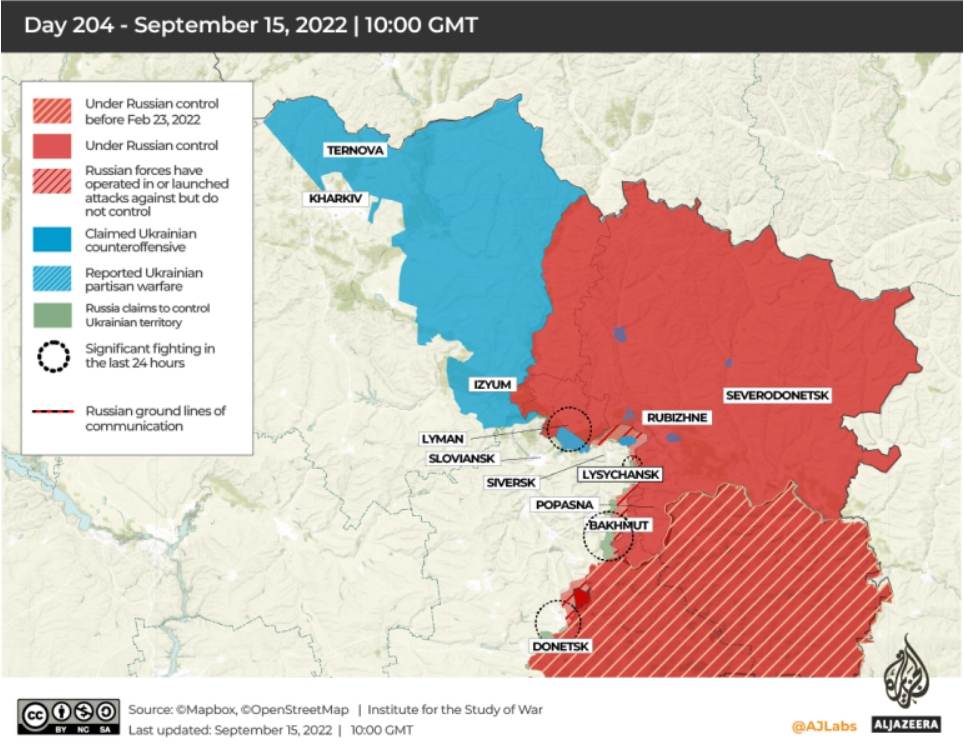 Controlul asupra teritoriilor din Donbas