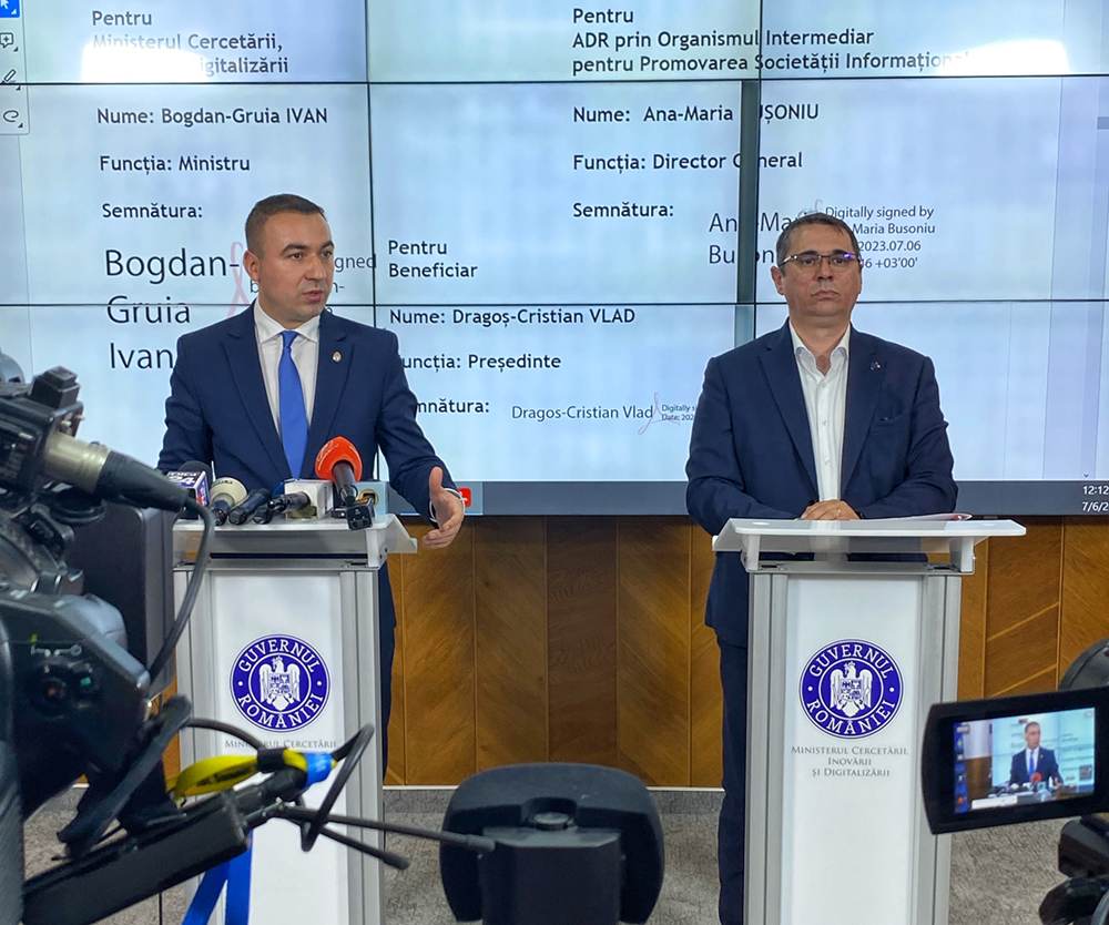 MCID şi ADR: semnarea contractelor de finanţare prin PNRR pentru proiectele de digitalizare "Transformare Digitală"