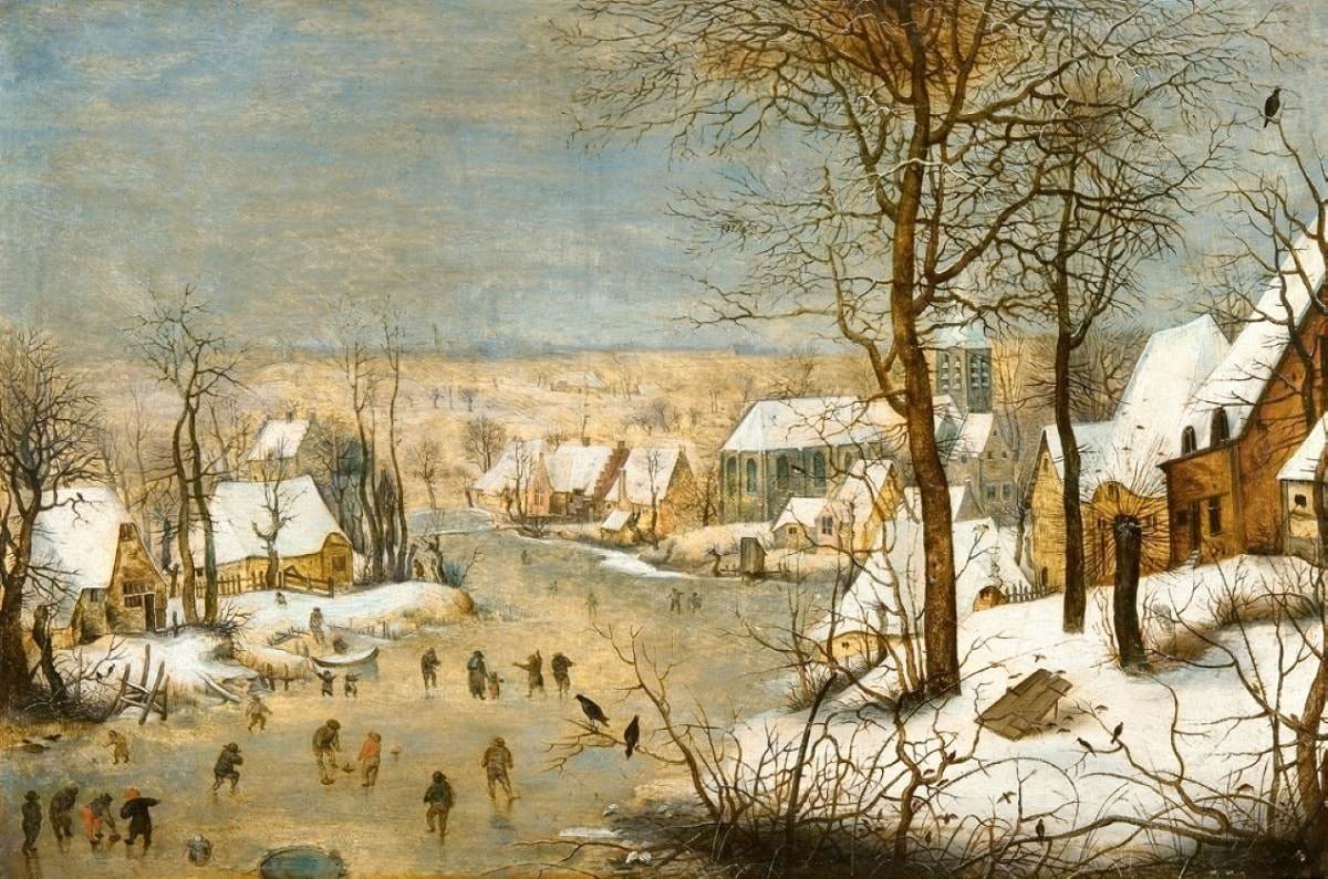 Pieter Brueghel cel Tânăr (1564-1638) - "Peisaj de iarnă cu păsări" (cca. 1586) | Sursa: https://commons.wikimedia.org/wiki/File:Brueghel_the_Younger_Winter_landscape.jpg