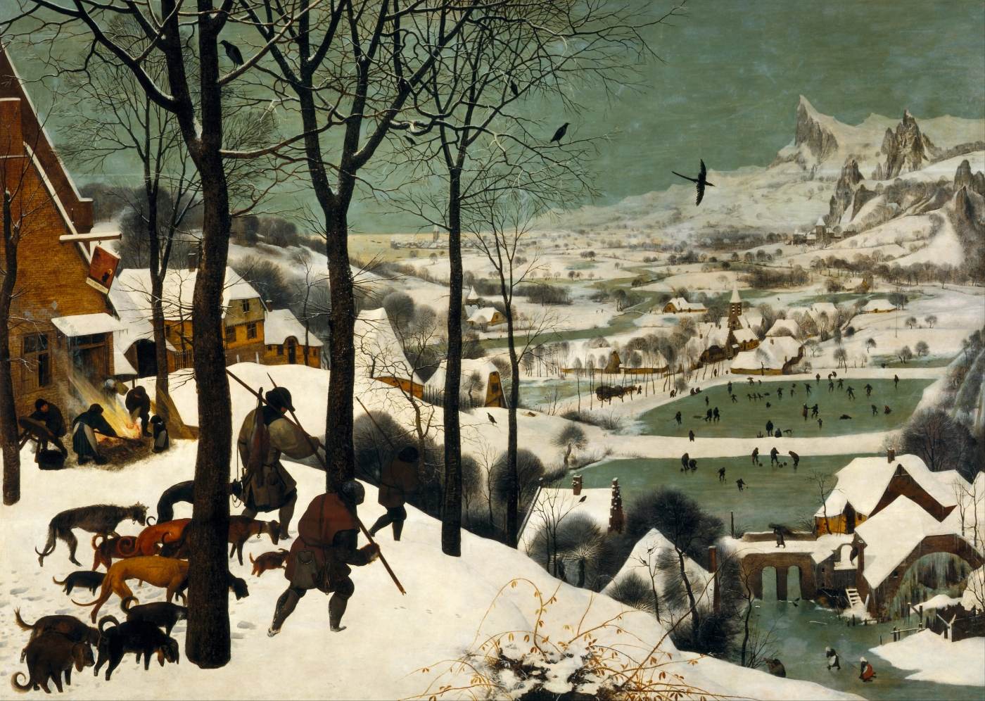 Pieter Bruegel cel Bătrân (1526-1569) - "Vânători în zăpadă" (1565) | Sursa: https://commons.wikimedia.org/wiki/File:Pieter_Bruegel_the_Elder_-_Hunters_in_the_Snow_(Winter)_-_Google_Art_Project.jpg