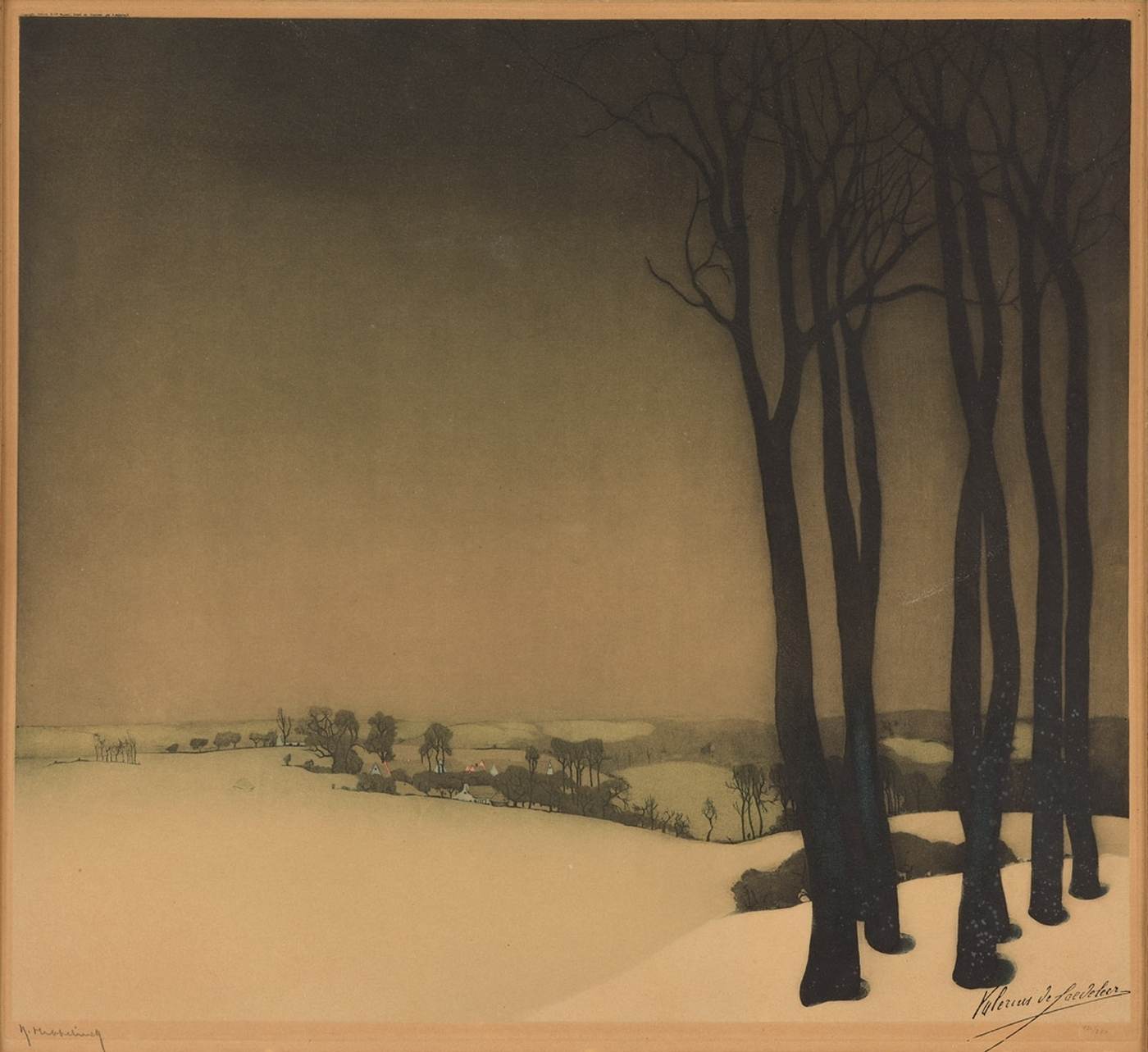 Valerius de Saedeleer (1867-1941) - "Peisaj de Iarnă" (cca. 1940) | Sursa: https://commons.wikimedia.org/wiki/File:Valerius_de_Saedeleer_Winterlandschaft.jpg