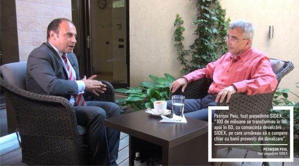 Petrişor Peiu, former president of SIDEX (right), in an interview conducted by Radu Soviani