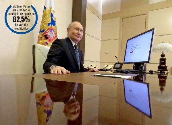 Vladimir Putin, after voting electronically in the presidential election. (Photo source: http://en.kremlin.ru/events/president/news/)